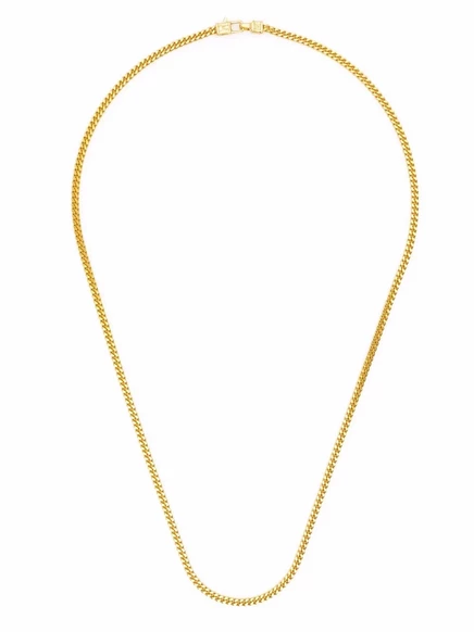 Цепочка Tom Wood Curb Chain M из серебра с позолотой, золотистая