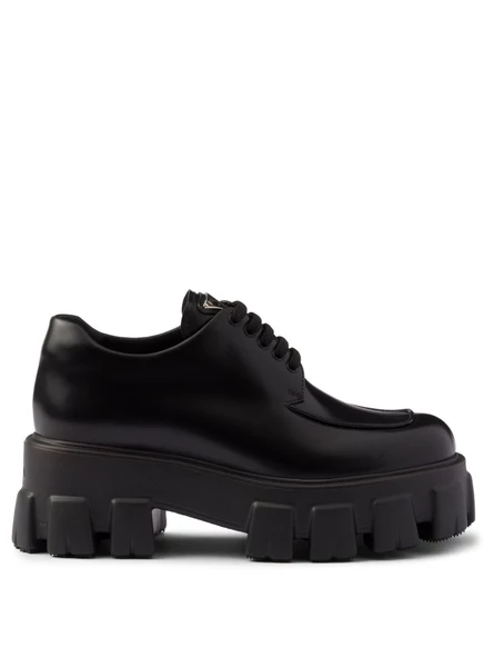 Женские дерби Prada Monolith на шнуровке, черные