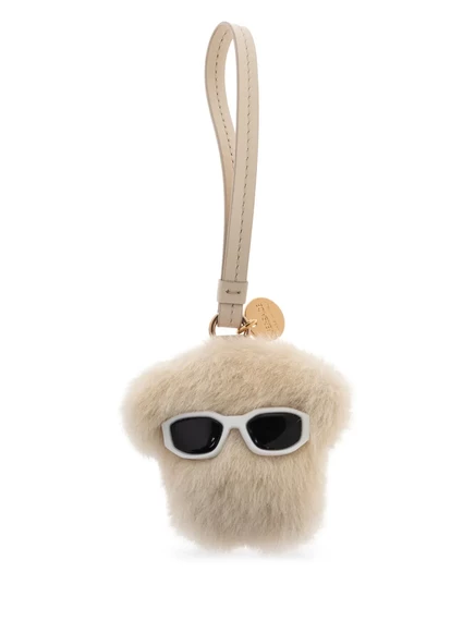 Женский брелок Versace Medusa Fluffy плюшевый, бежевый