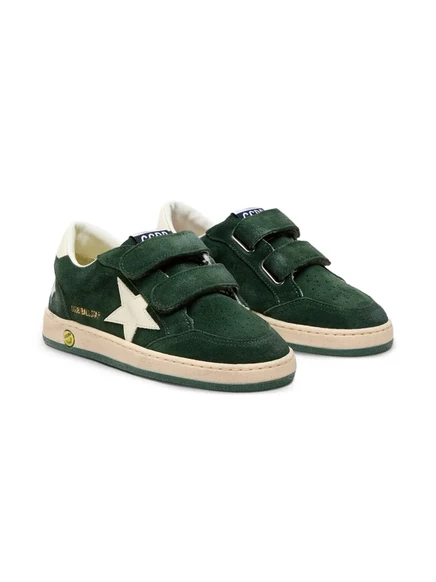 Кроссовки Golden Goose Kids с ремешком star ball green