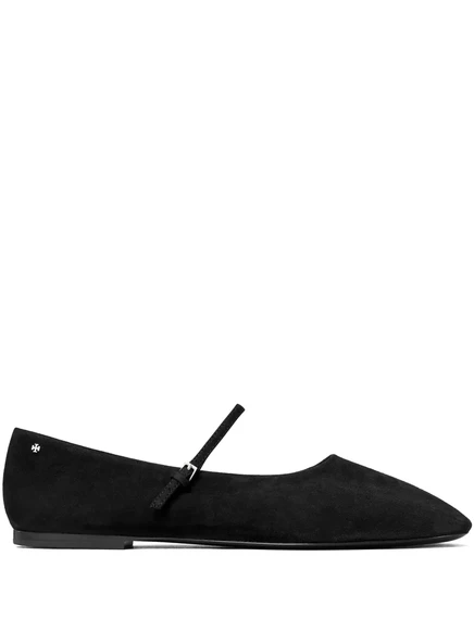 Замшевые балетки Tory Burch black
