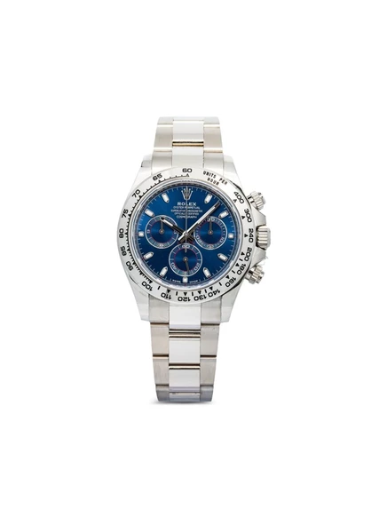 Мужские часы Rolex Daytona 40mm белое золото, синий