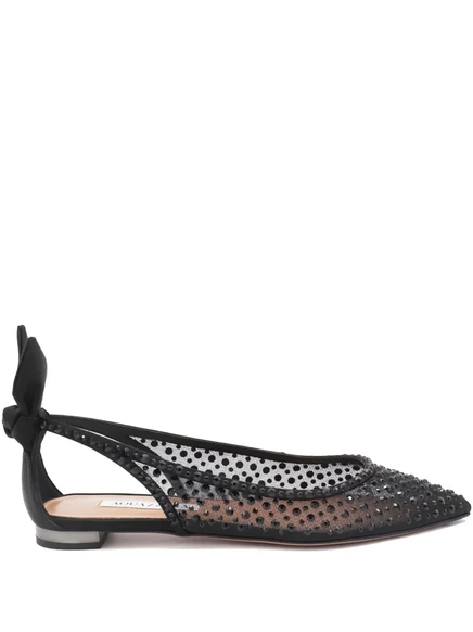 Балетки с галстуком-бабочкой Aquazzura black