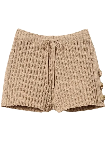 Женские шорты Twinset в рубчик, коричневые