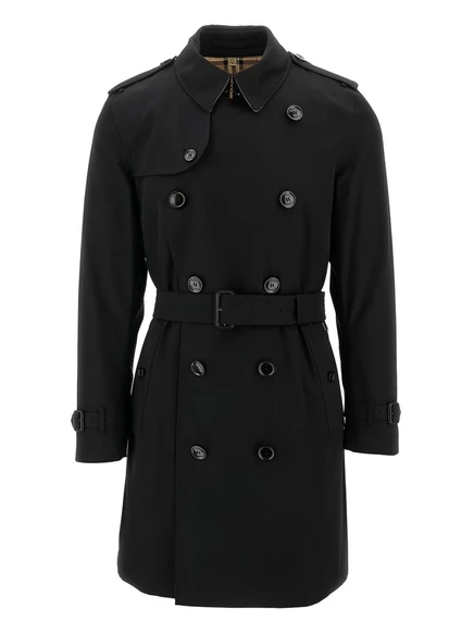 Мужской тренч Burberry Kensington двубортный, черный