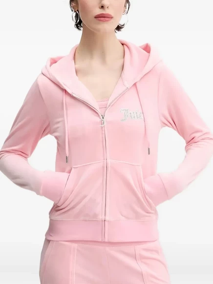 Женское худи Juicy Couture со стразами, розовое