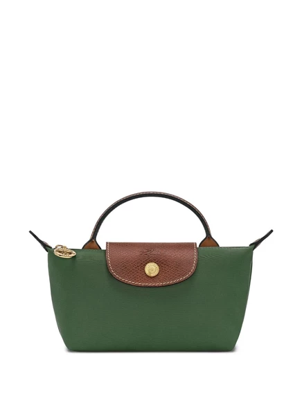 Женская косметичка Longchamp на молнии, зеленая