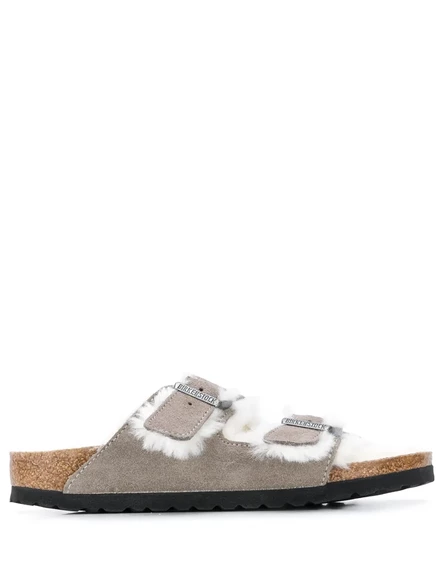 Унисекс сандалии Birkenstock Arizona с мехом, серые (3)