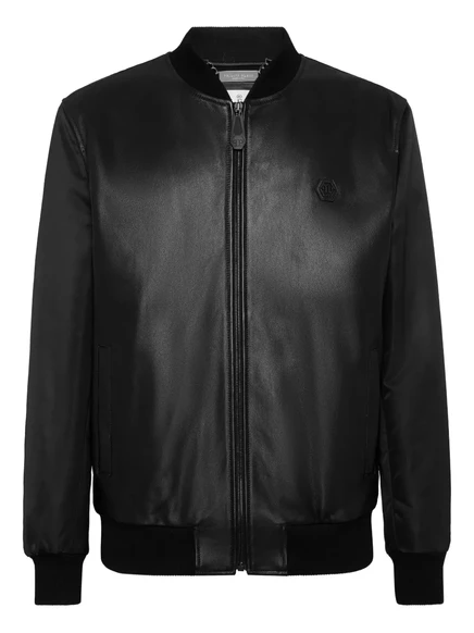 Мужская бомбер-куртка Philipp Plein с принтом, черная