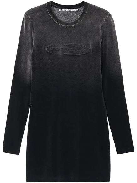 Мини-платье Alexander Wang с длинными рукавами grey