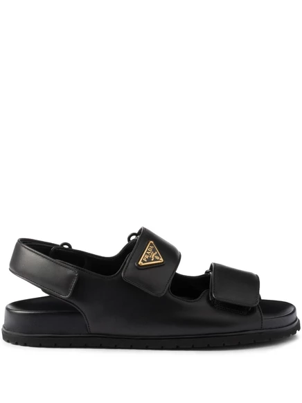 Кожаные босоножки Prada black