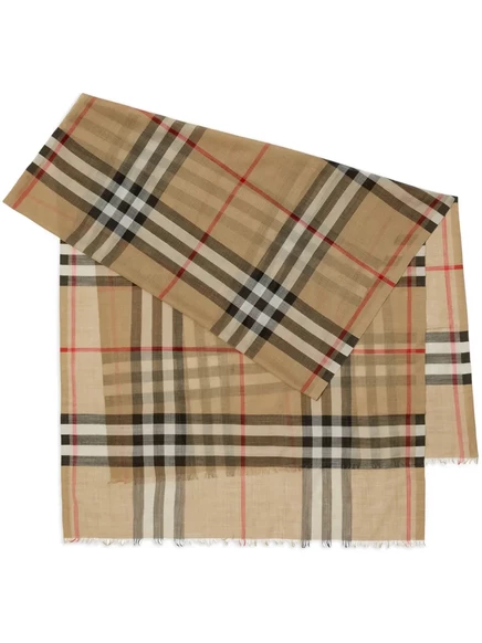 Унисекс шарф Burberry клетчатый, бежевый