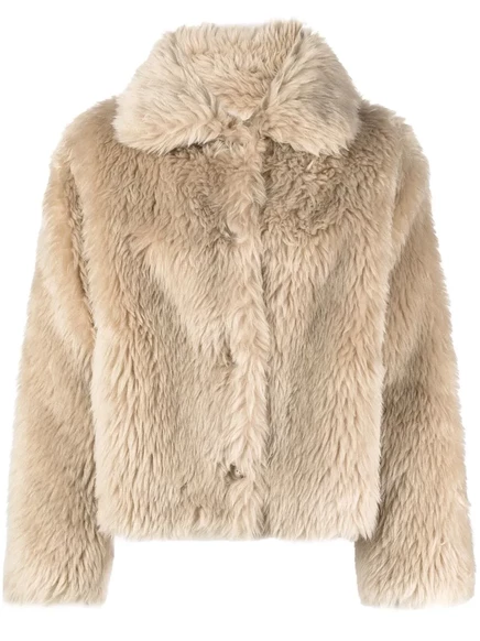 Длинношерстное шерстяное пальто Yves Salomon neutrals