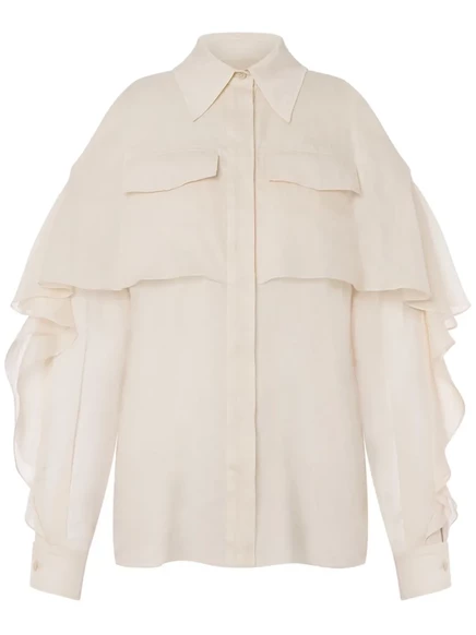 Хлопчатобумажная блузка Alberta Ferretti neutrals