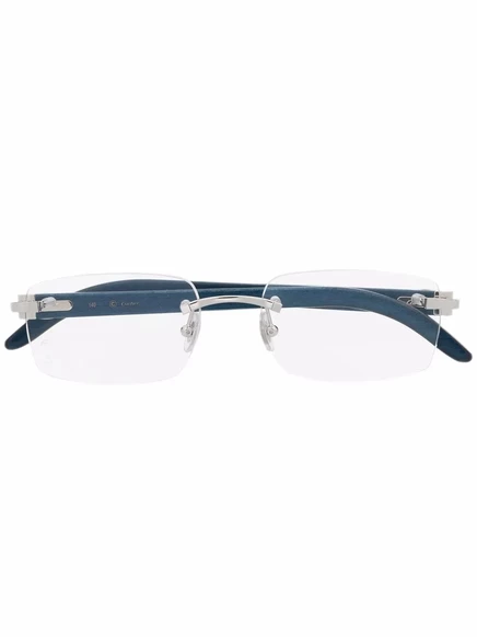 Очки Cartier Eyewear безободковые квадратные, синие