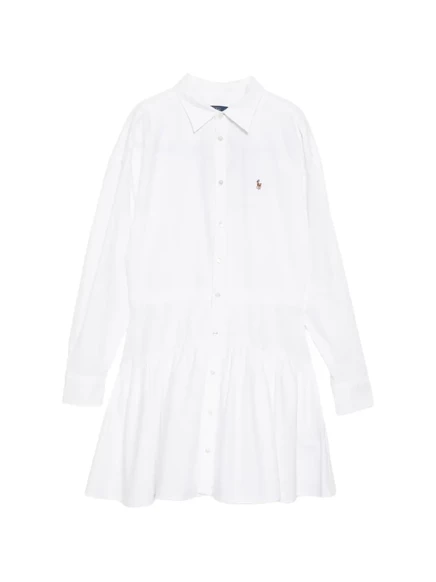 Женское платье-рубашка Polo Ralph Lauren с логотипом, белое
