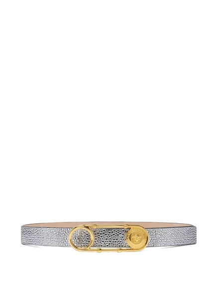 Женский кожаный ремень Versace Medusa, серый