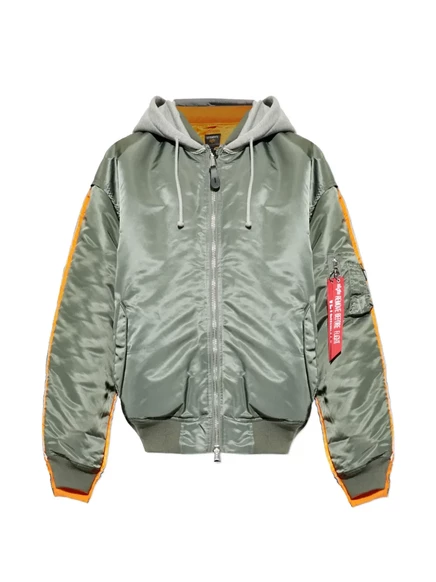 Мужская бомбер-куртка VETEMENTS x Alpha Industries с капюшоном, зеленая