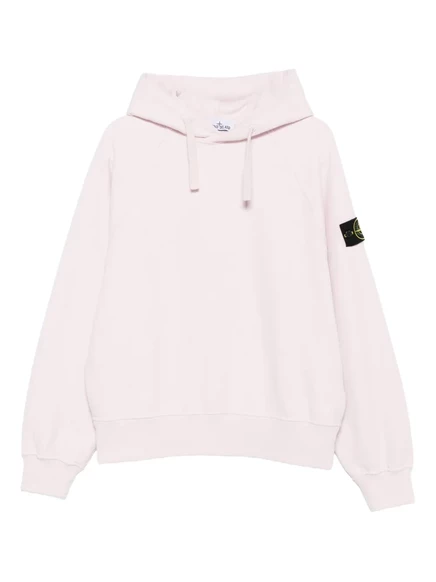 Мужское худи Stone Island с нашивкой, светло-розовое