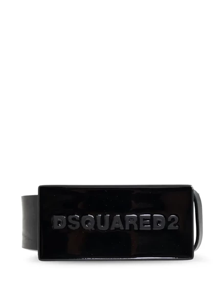 Мужской ремень DSquared2 с тисненым логотипом, черный