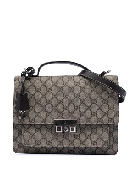 Портфель Gucci Pre-Owned GG Supreme, коричневый
