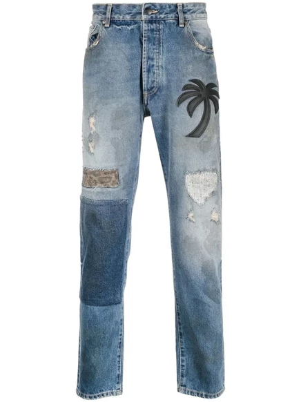 Мужские джинсы Palm Angels прямого кроя, синие