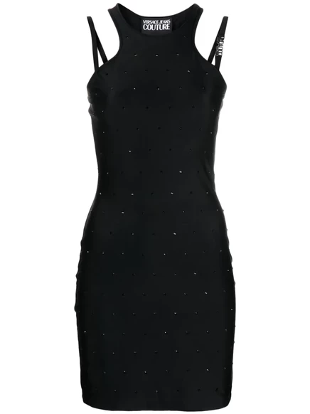 Мини-платье от Versace Jeans Couture, украшенное кристаллами black