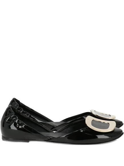 Балетки с пряжкой от Roger Vivier на плоской подошве  black