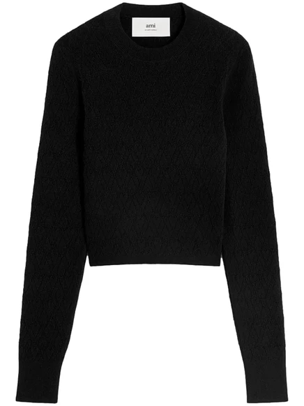 Топ из смесового хлопка AMI Paris Ami de Coeur black