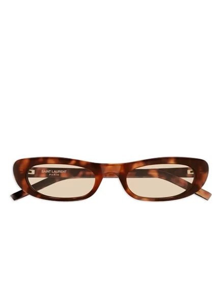 Унисекс солнцезащитные очки Saint Laurent Eyewear кошачья оправа, коричневые