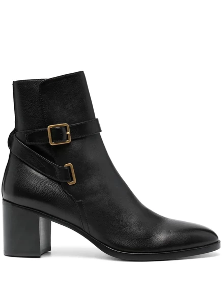 Байкерские ботинки Saint Laurent Dorian с пряжками 70 мм black
