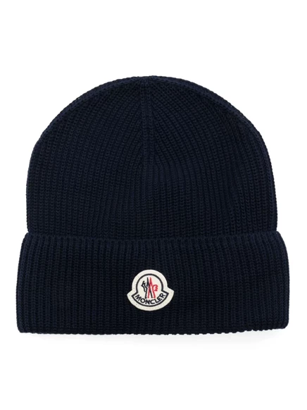 Мужская трикотажная шапка Moncler, синяя