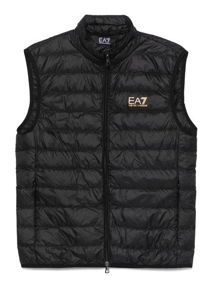 Мужской стеганый жилет EA7 Emporio Armani с логотипом, черный