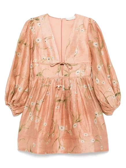 Женское мини-платье Zimmermann Illuminate Drawn, бежевое
