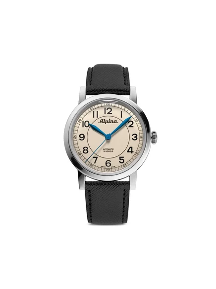 Мужские часы Alpina Heritage Automatic 38 мм, сталь/кожа, бежевые