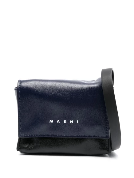 Мужская сумка через плечо Marni с принтом логотипа, черная