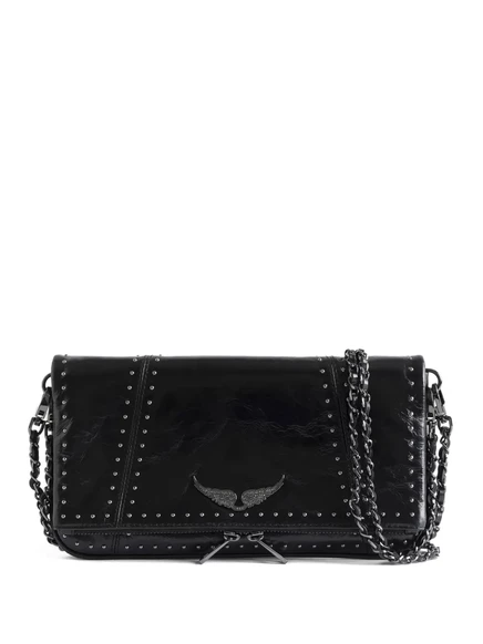 Женский клатч Zadig & Voltaire Rock с заклепками и цепочкой, черный