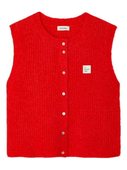 Женский безрукавный кардиган American Vintage East, красный