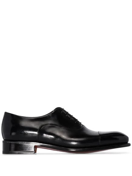 Мужские оксфорды Santoni кожаные, черные