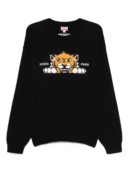 Мужской свитер Kenzo с тигром, черный