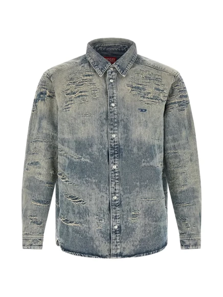 Мужская рубашка Diesel D-Simply из хлопка, синяя
