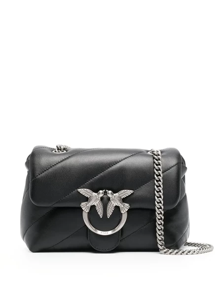 Сумка через плечо из слоеной кожи PINKO mini Love black