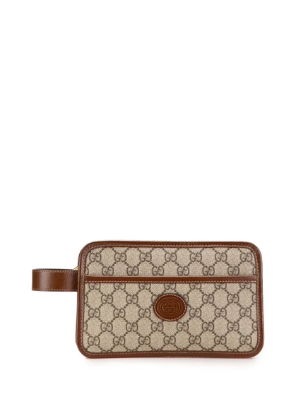 Сумка-клатч Gucci Pre-Owned GG Supreme, коричневая