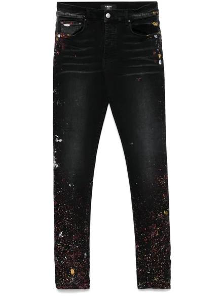 Мужские джинсы Amiri Painter с эффектом краски, черные
