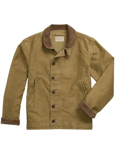 Мужская куртка-бомбер Ralph Lauren RRL с вельветовым воротником, хаки