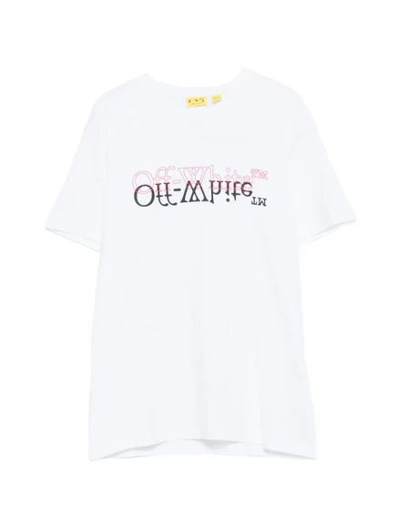 Детская футболка Off White Kids с логотипом, белая