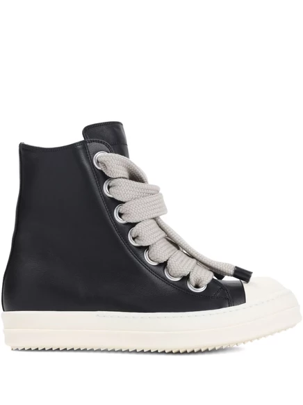 Высокие кожаные кеды Rick Owens Jumbolace black