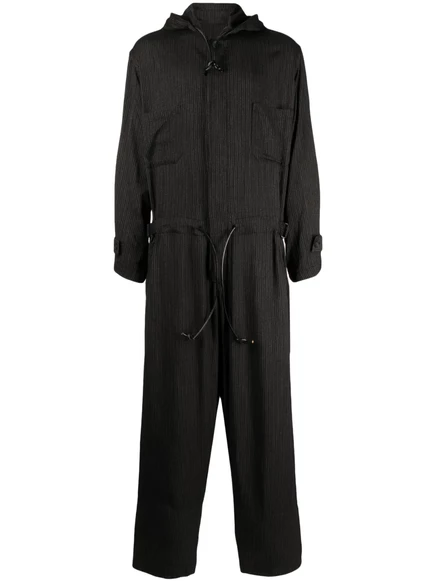 Мужской комбинезон Yohji Yamamoto с капюшоном, черный