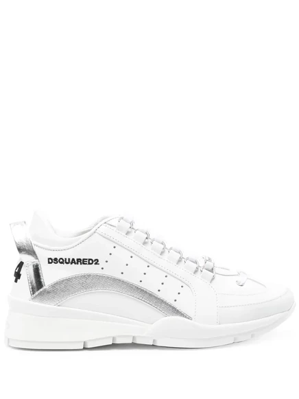 Кожаные кроссовки с вышитым логотипом DSQUARED2 white