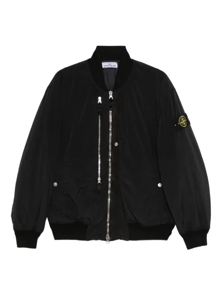 Мужская куртка-бомбер Stone Island с нашивкой Compass, черная
